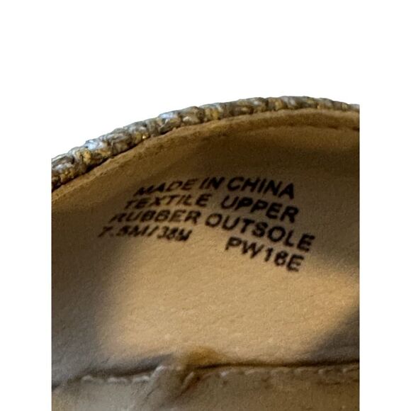 MICHAEL MICHAEL KORS Women's Damita Canvas Espadrille Wedge Gold Size 7.5 - Picture 11 of 14